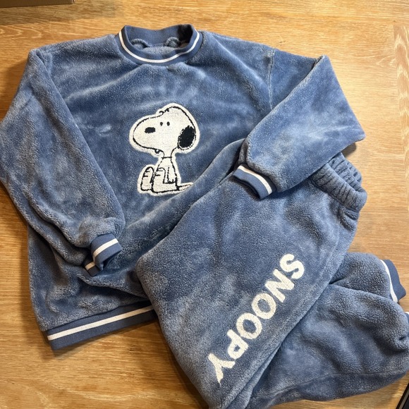 Peanuts Tops - Peanuts Snoopy Sweatshirt & Pants XS ? Fleece Blue Set Soft!